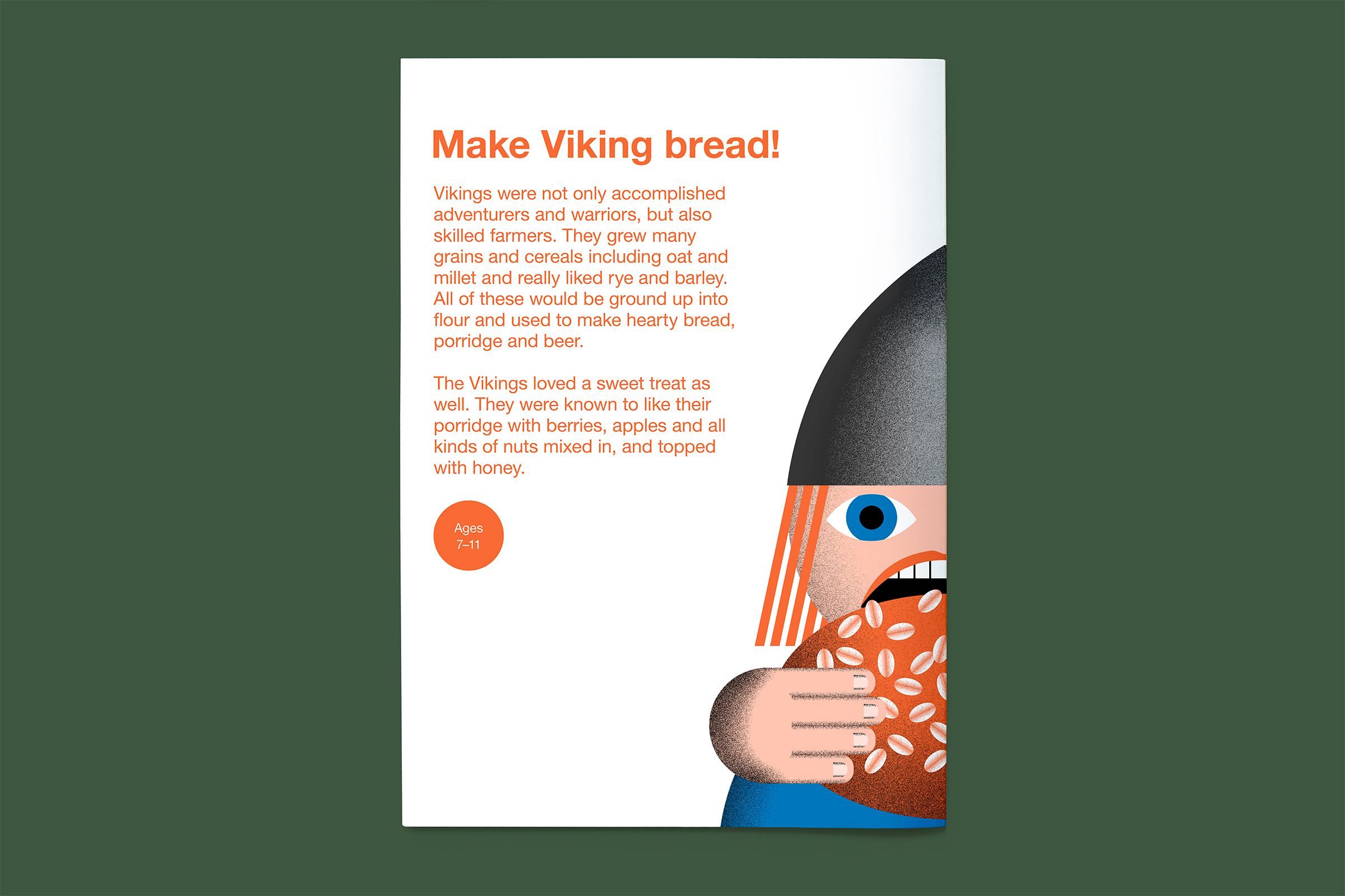 Top-down photo of page 1 of the Viking bread activity