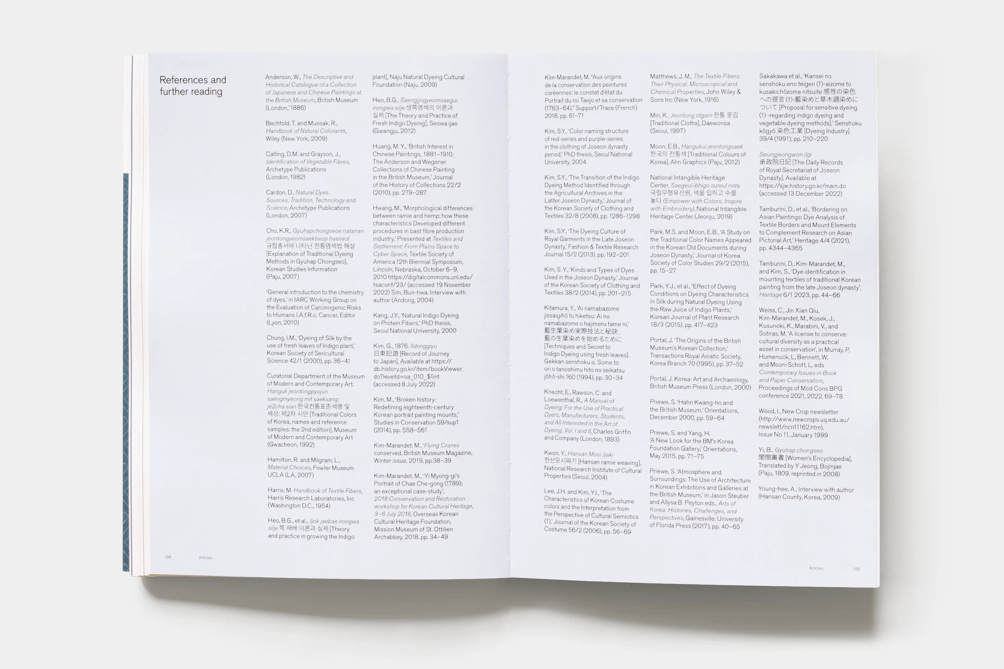 Inside spread listing references for further reading.