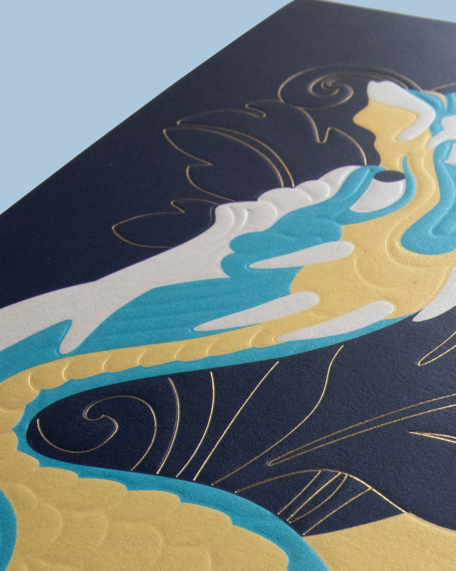 Detail of a high-end invitation card showing a dragon